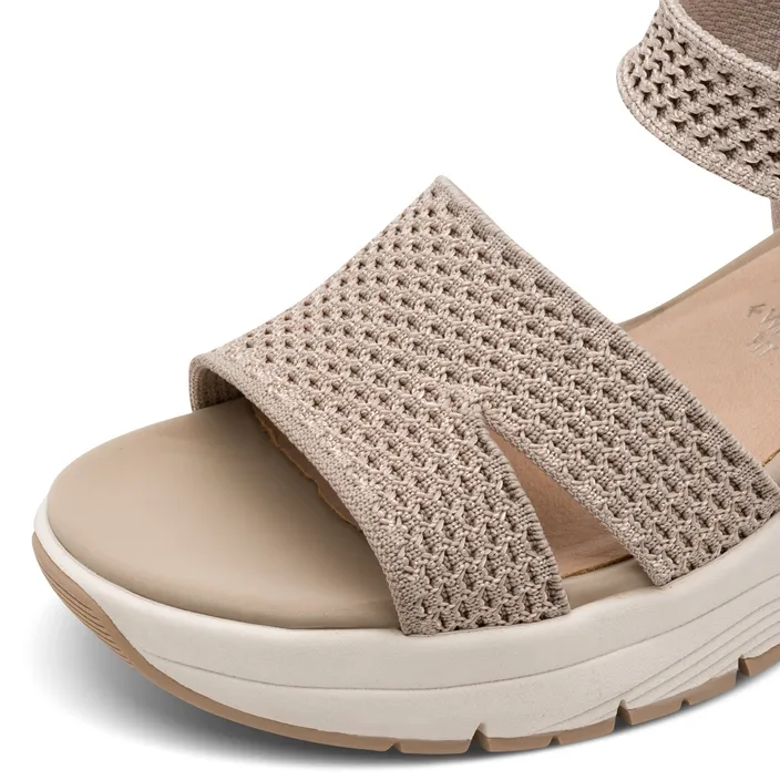 Tamaris Comfort Sandals Taupe Wide Fit