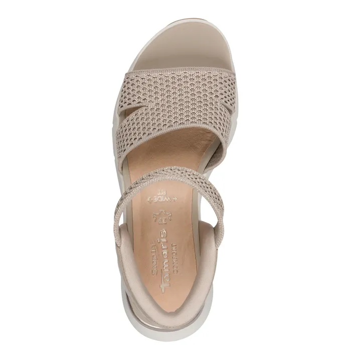 Tamaris Comfort Sandals Taupe Wide Fit