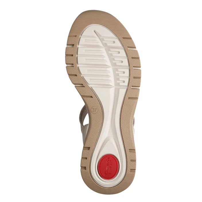 Tamaris Comfort Sandals Taupe Wide Fit
