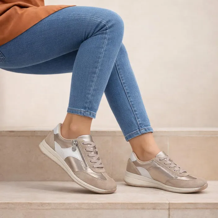 Rieker Morelia Artigo Sneakers Cuir Beige