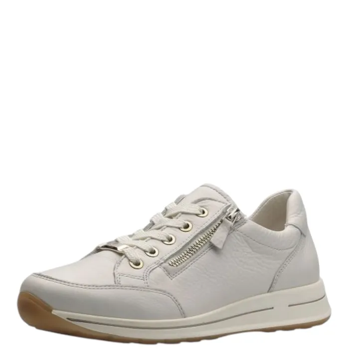 Sneakers Compensé Blanc Cuir