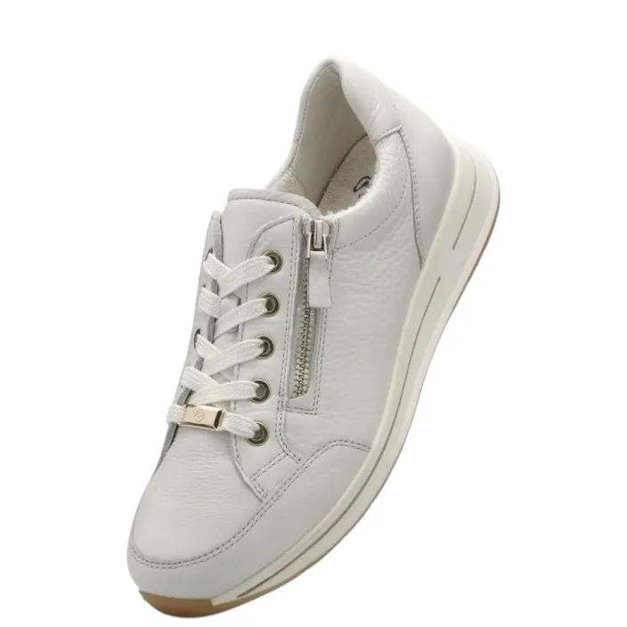 Sneakers Compensé Blanc Cuir
