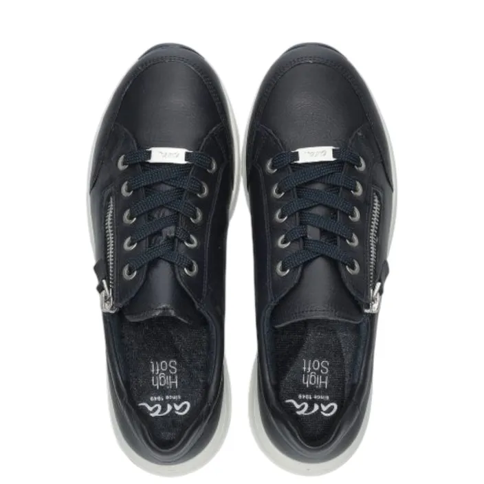 Sneakers compensé Bleu Cuir