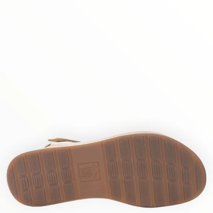 Wedge Sandals Gold Leather