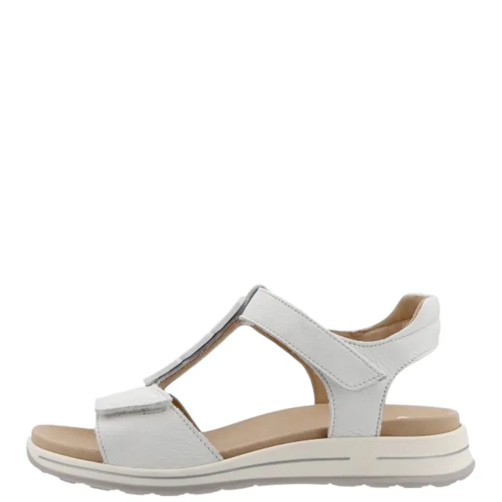 Wedge Sandals White Leather