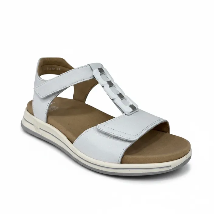 Wedge Sandals White Leather