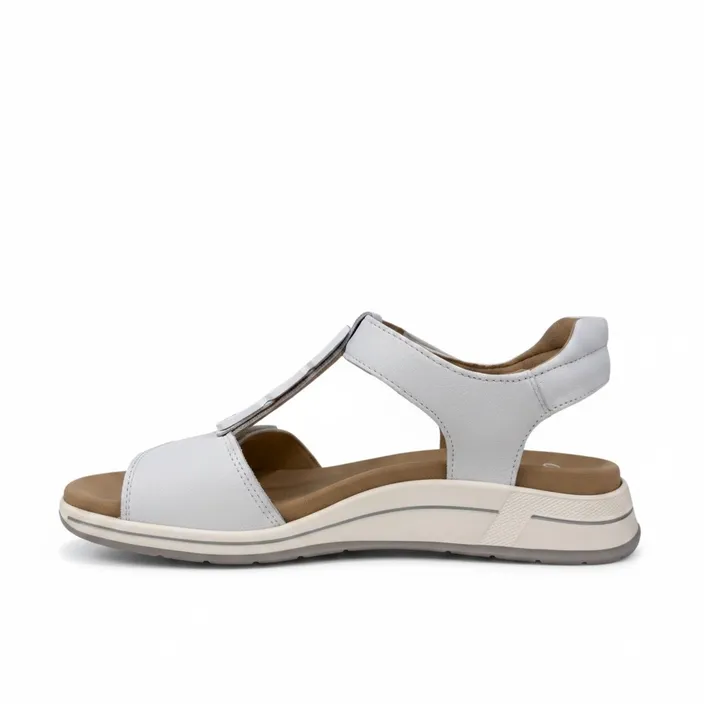 Wedge Sandals White Leather