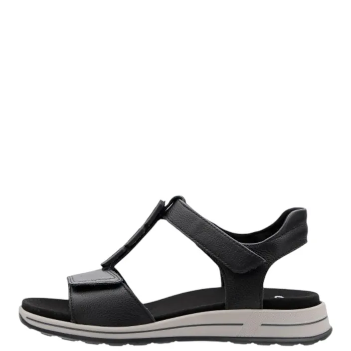 Wedge Sandals Black Leather