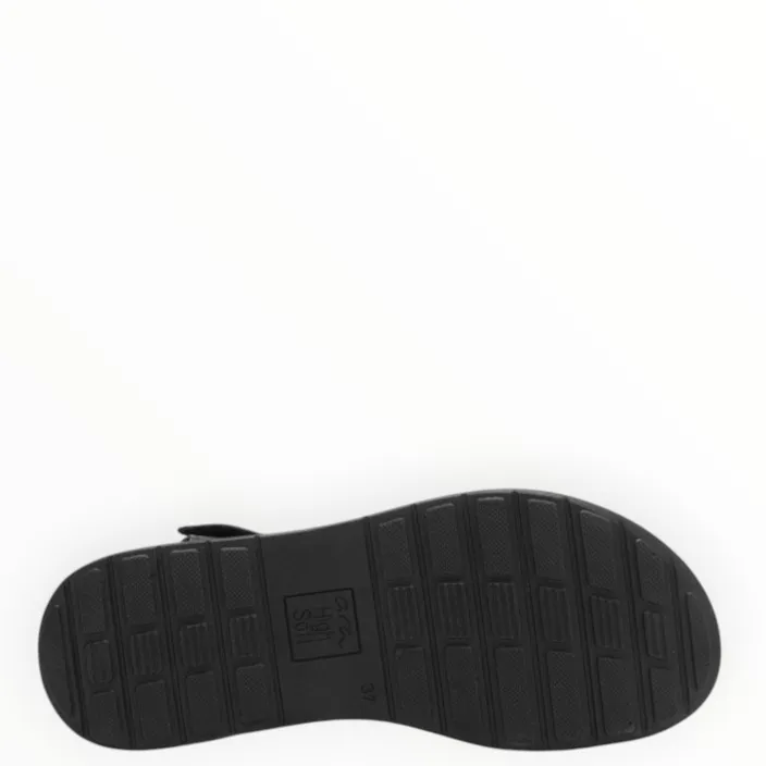 Wedge Sandals Black Leather