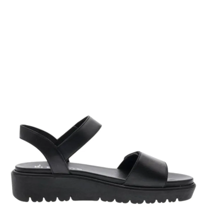 Sleehaksandalen Zwart Leer