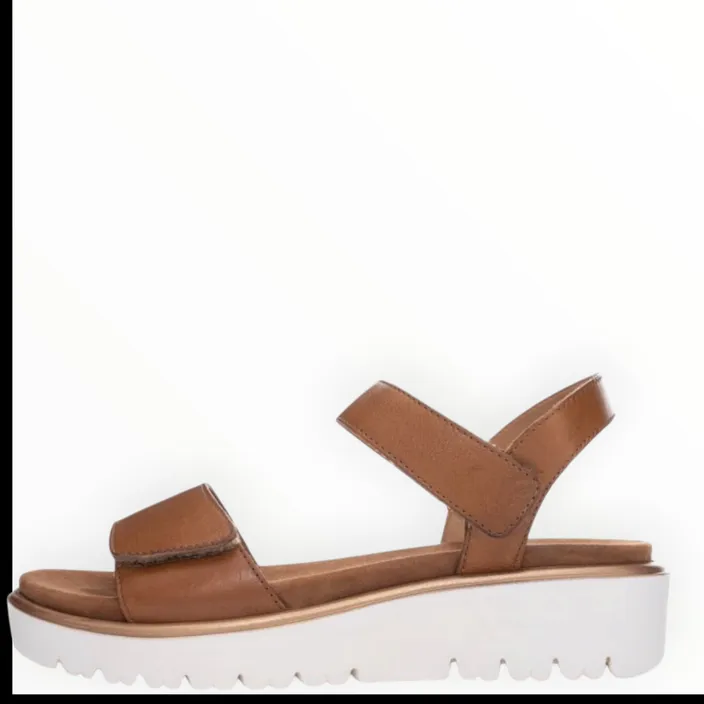 Keilsandalen Cognac Leder