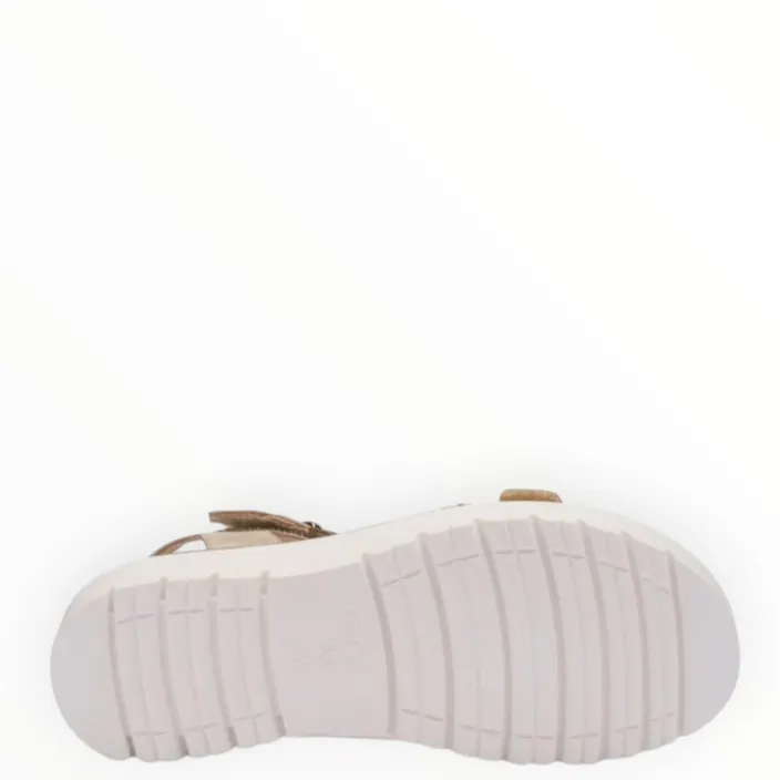 Sandalen met sleehak Beige Leer