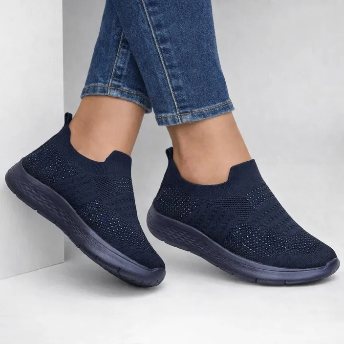 Sneakers compensées Bleu Textile