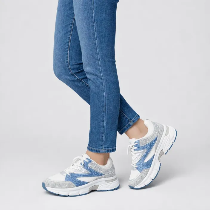 Sneakers met sleehak Grijs