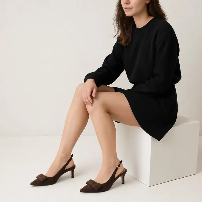 Slingback pumps Brown