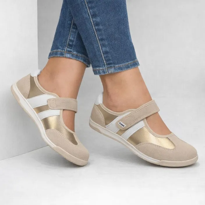 Ballerina's Beige/Goud Klittenband