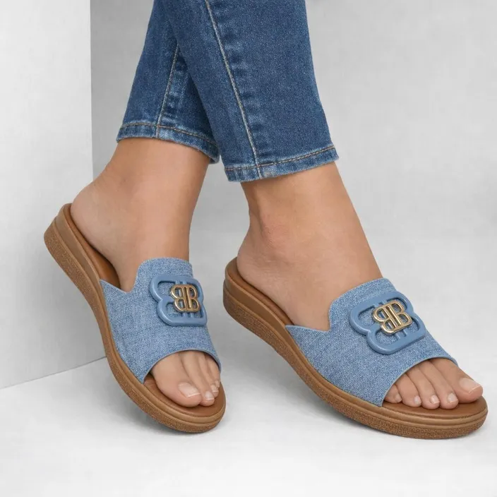 Platform Mules Blue