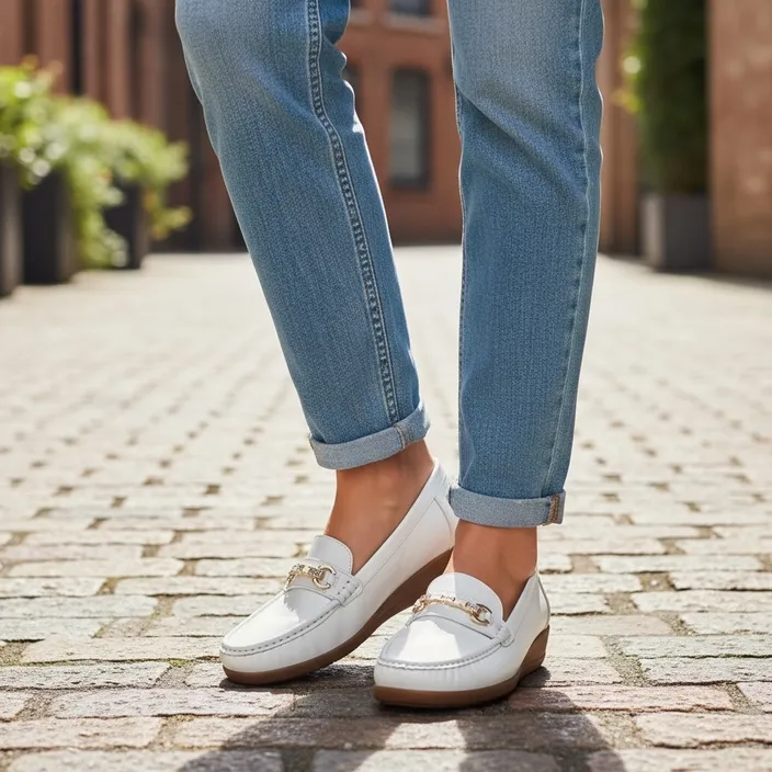 Loafers White Wedge
