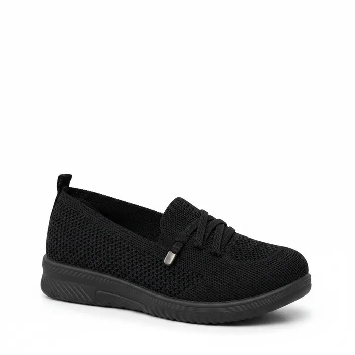 Ballerinas Schwarz Textil