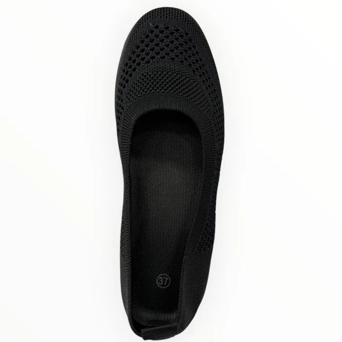 Ballerines Noir Textile
