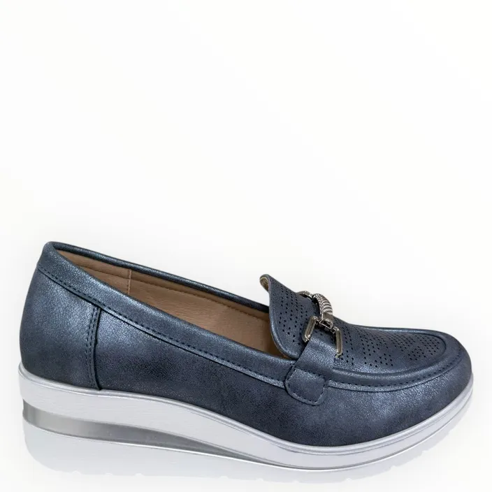 Mocassins compensés Bleu