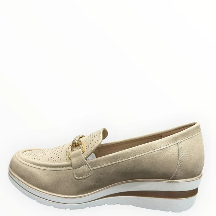 Mocassins Compensés Beige