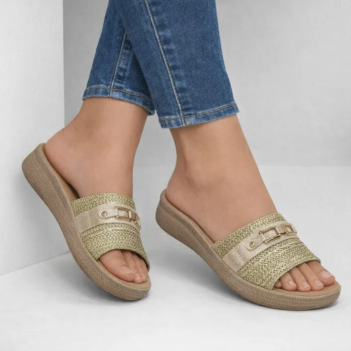 Double Heart Mules Goud