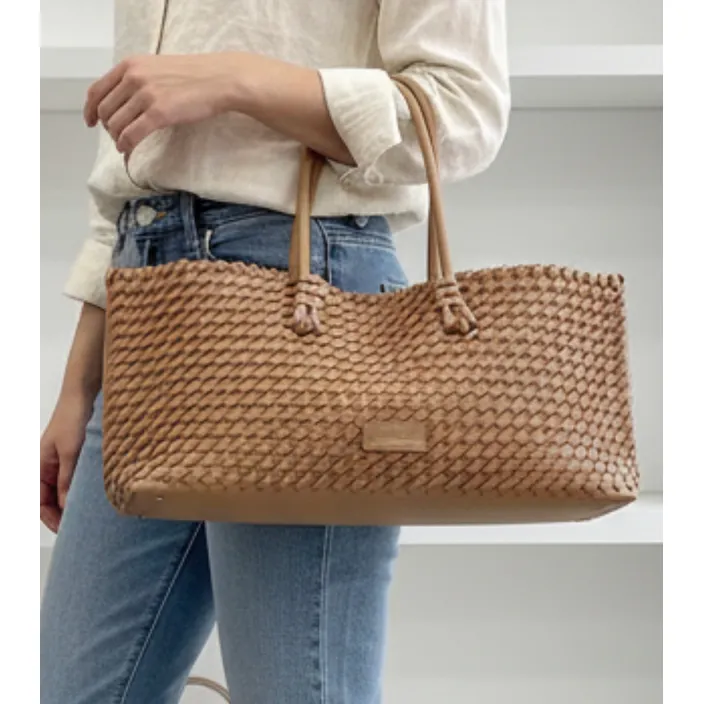 Schoudertas beige rits schouderriem