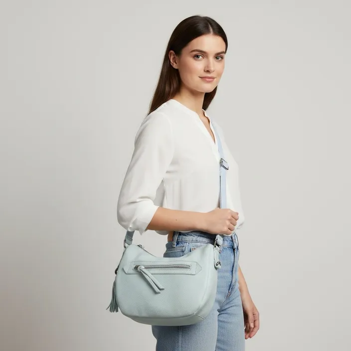Sac épaule Bleu Zip
