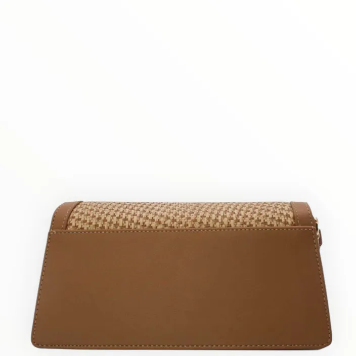 Sac épaule Taupe effet paille