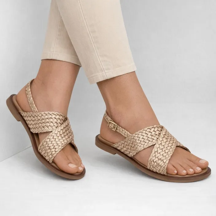Les Tropéziennes Doa Sandals Gold Leather