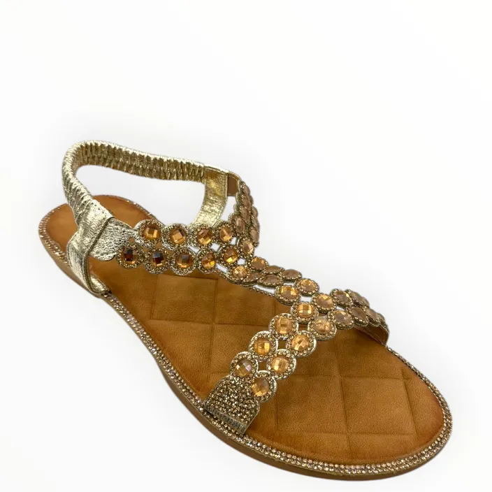 Double Heart Sandals Gold