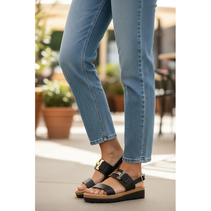 Sandalen sleehak Zwart