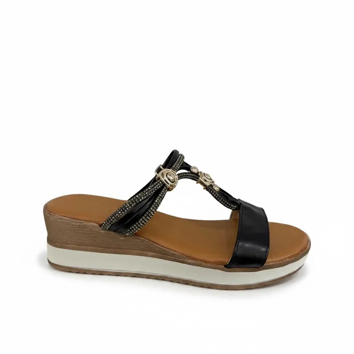 Keilsandalen Schwarz