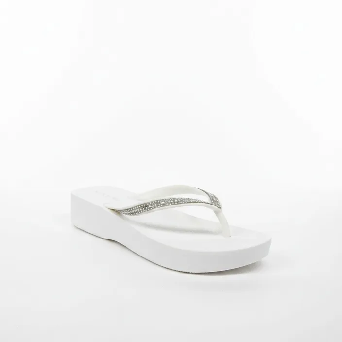 Sleehak slippers Wit