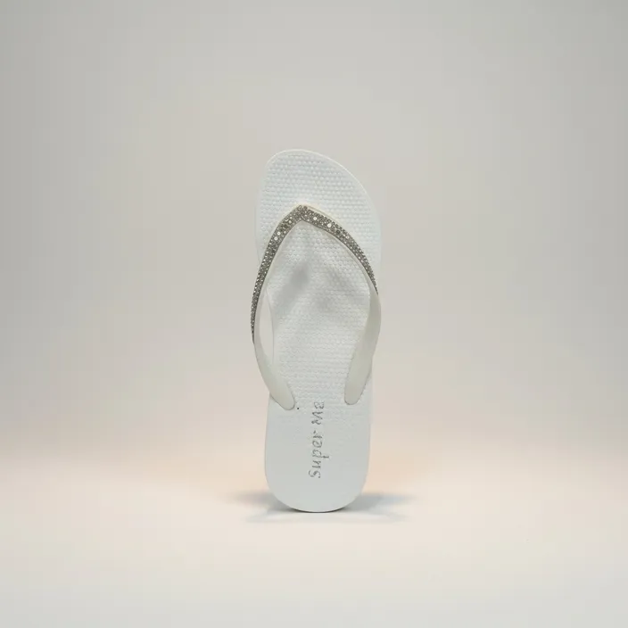 Sleehak slippers Wit