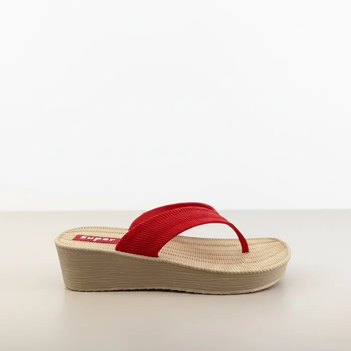 Sleehak slippers Rood