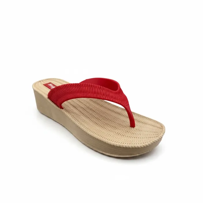 Sleehak slippers Rood