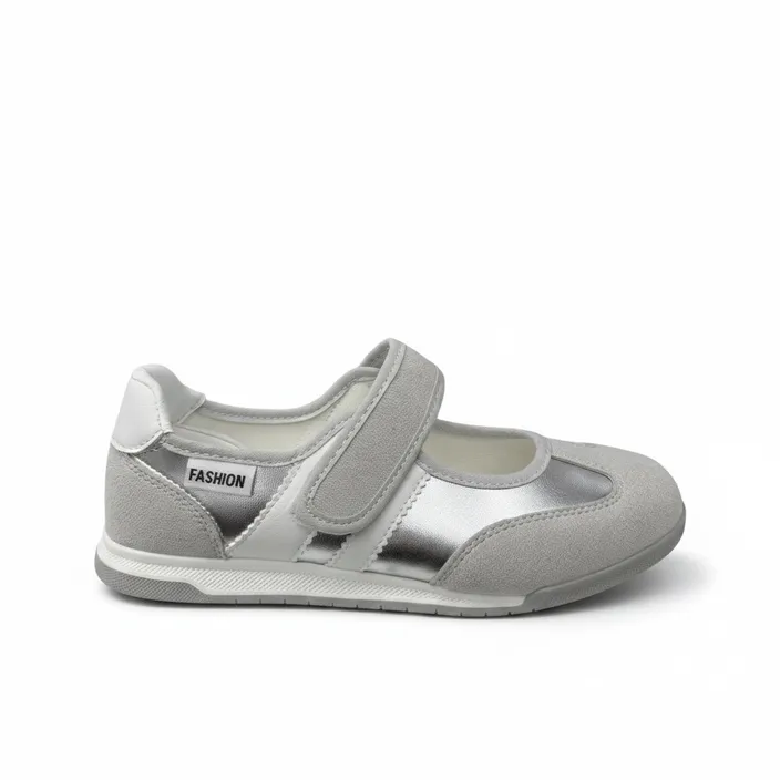 Ballerines Argent à Velcro
