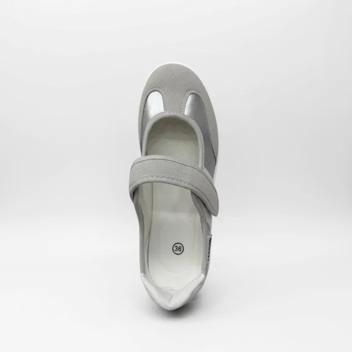 Ballerines Argent à Velcro
