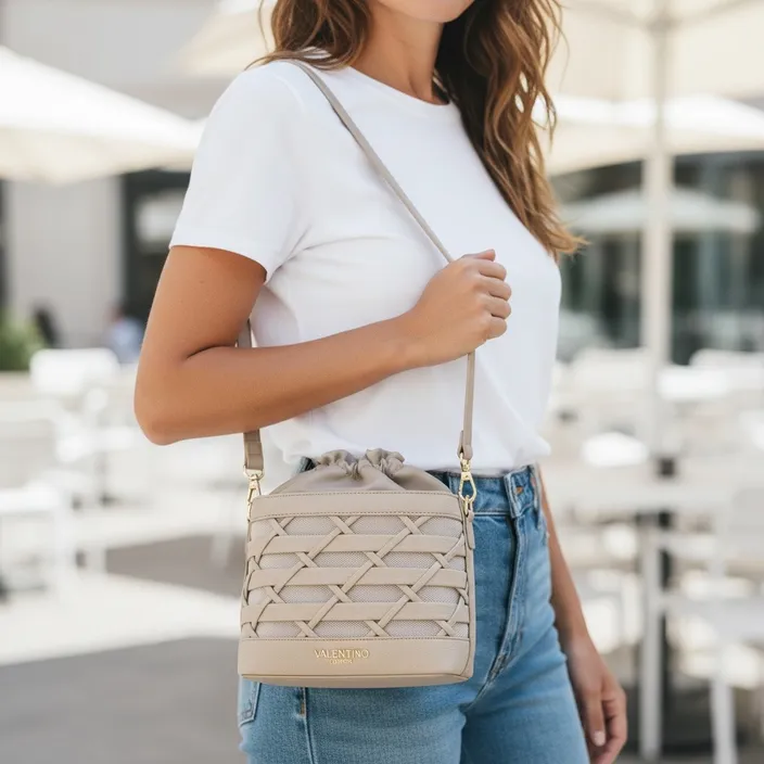 Bucket bag shoulder bag Beige