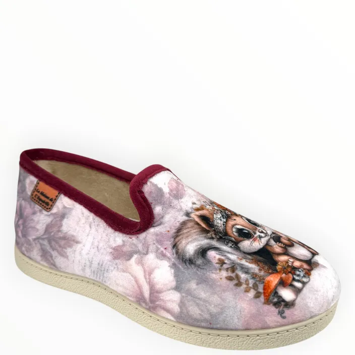 Slippers Ecureuil Red Textile