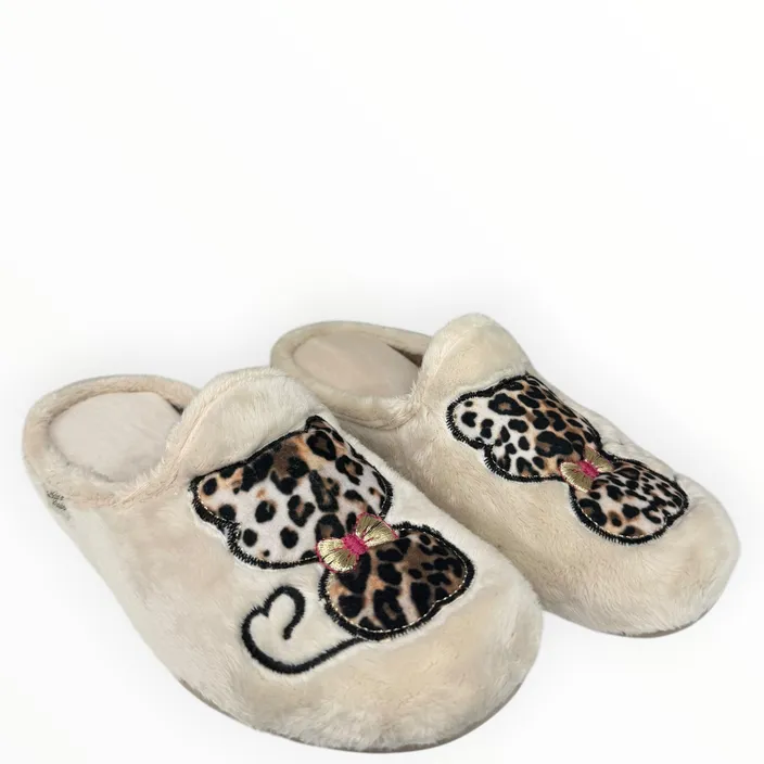 Slippers Mule Beige Textile