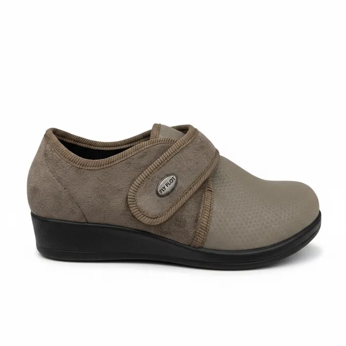 Fly Flot Slippers Taupe Textile